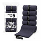 Microfiber Gym Towels 5 Pack (5 Count)
