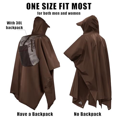 Hooded Rain Poncho Lightweight Waterproof Unisex Raincoat Jacket with Pocket for Men Women Adult
