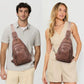 10L Crossbody Sling Bag for Women Men Anti Theft Cross Body Fanny Pack Belt Bag Purse Gifts for Women Faux Leather