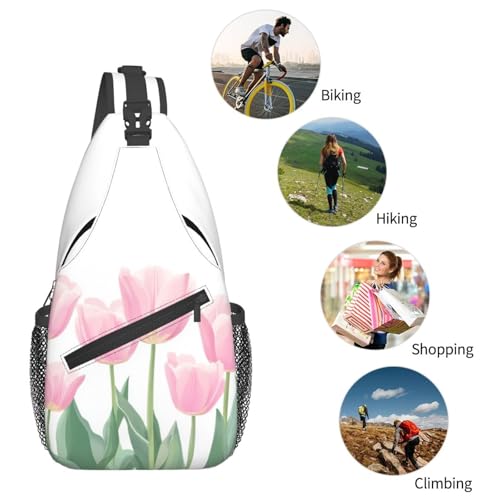 Sling Bag Tulip Flower Hiking Daypack Crossbody Shoulder Backpack Travel Chest Pack for Men Women