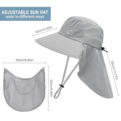Sun Hat for Men Women with Neck Flap