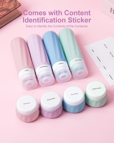 Travel Bottles for Toiletries 8 Pack (8 Count)