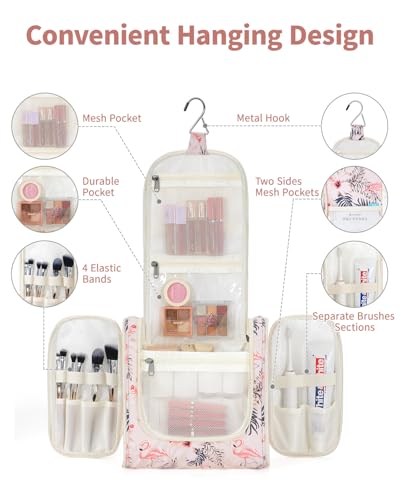 Hanging Toiletry Bag for Women Travel Makeup Bag Organizer Toiletries Bag for Cosmetics Essentials Accessories