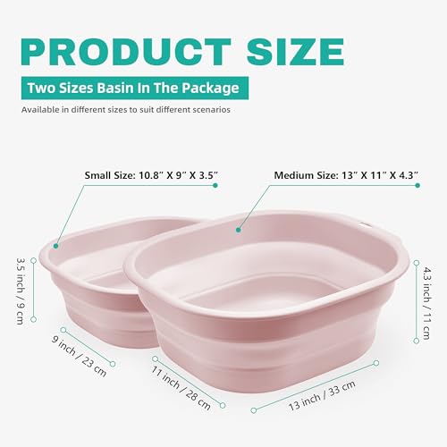 2 Pack Collapsible Wash Basin Set (2 Count)