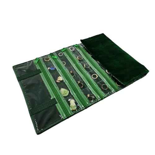 Travel Jewelry Roll Bag Portable Organizer Pouch With Grids&PVC Cover Storage Bags for Necklace