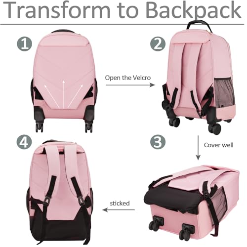 Pink Rolling Backpack