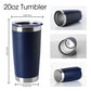 20oz Tumblers Bulk Stainless Steel Cup with Lid Double Wall Vacuum Insulated Coffee Mug for Cold & Hot Drinks 1 Pack