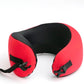 C CUSHION LAB Travel Pillow, Award-Winning Patented Ergonomic Design for Chin & Neck Support Memory Foam Neck Pillow, Compact Airplane Pillow for Traveling, Flight, Car (Bold Red, Medium)