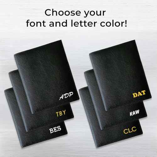 Deluxe Personalized Monogrammed Black Leather RFID Passport Wallet