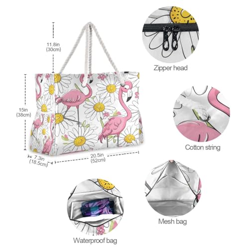 Large Beach Bags Totes Canvas Tote Shoulder Bag Soft Wave Water Resistant Bags for Gym Travel Daily Ocean