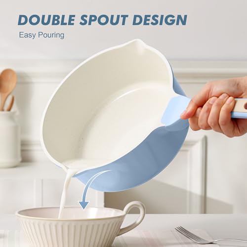 Ceramic Nonstick Saucepan with Double Pouring Spout