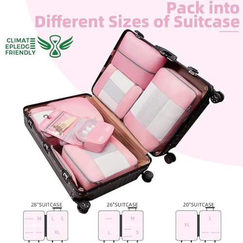 8 Set Packing Cubes Various Sizes Packing Organizer for Travel Accessories Luggage Carry On Suitcase