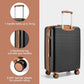 Large Suitcase 28in Expandable ABS+PC 8pcs Silent Wheels Black