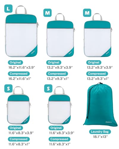 Compression Packing Cubes for Travel (6 Count)