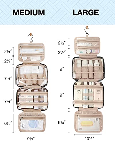 Toiletry Bag Hanging Travel Makeup Organizer with TSA Approved Transparent Cosmetic Bag Makeup Bag for Full Sized Toiletries (2 Count)
