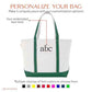 Medium Classic Personalized Monogram Canvas Tote Bag for Women