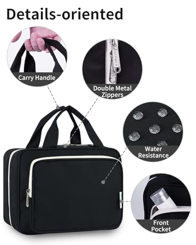 Travel Toiletry Bag for Women Large Hanging Makeup Bag Organizer Toiletries Bag for Full Size Essentials Accessories Cosmetics