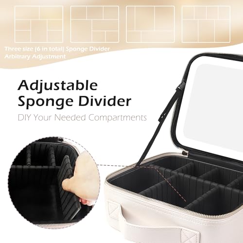 Travel Makeup Bag Cosmetic Bag Makeup Organizer Bag with Lighted Mirror