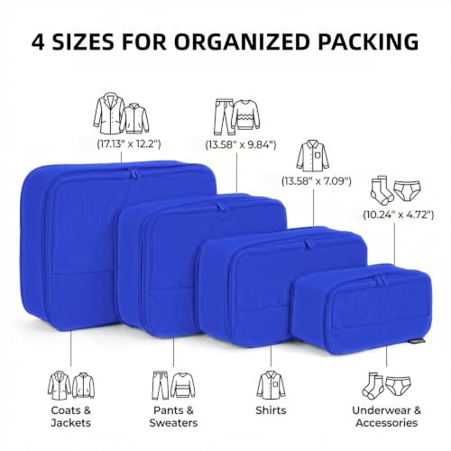 4 Piece Compression Packing Cubes for 3 (4 Count)
