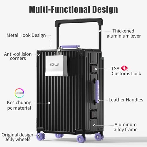 Aluminium Frame Carry on Luggage with Smooth Jelly Wheels