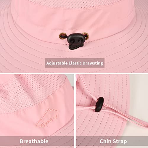 Sun Hats for Men Women Fishing Hat UPF 50+ Breathable Wide Brim Summer UV Protection Hat with Face Cover & Neck Flap