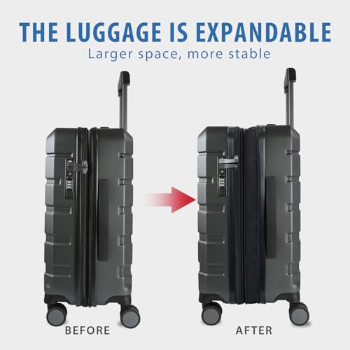 Hardside Expandable Carry On Luggage with Spinner Wheels & Built