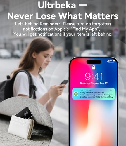 Wallet Tracker Card IP68 Waterproof Bluetooth Tracker for Wallets (4 Count)