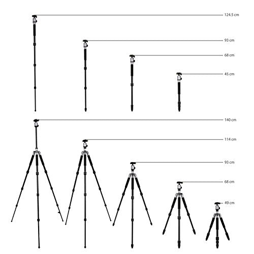 Camera Tripod 55 Inch Aluminum Ball Head Quick Release Plate Professional Camera Tripod for Travel Tripod Max Load Up to 17.6lbs
