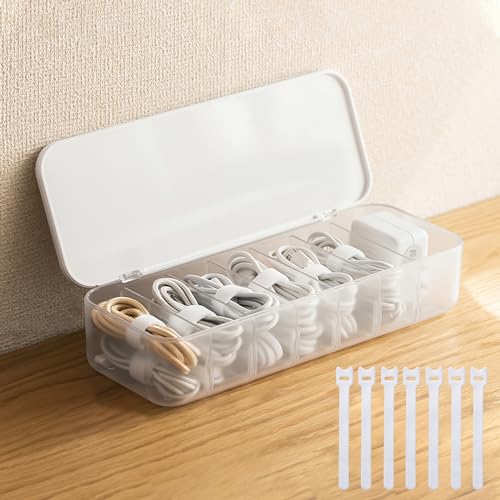 Cable Organizer Storage Box with Lid