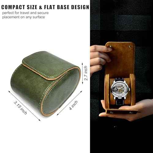 Longjet Watch Roll Travel Case for Men Portable Watches Organizer Box