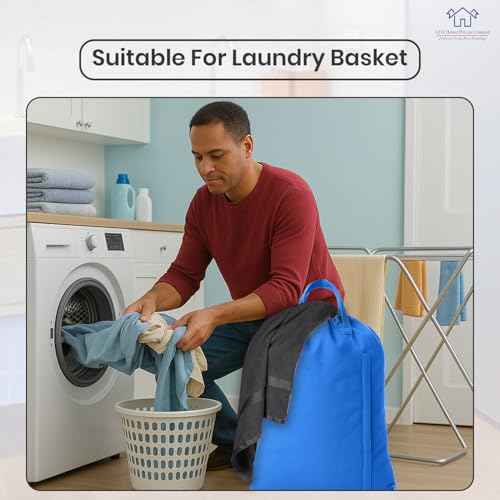 LFH Home Large Premium Cotton Rich Canvas Laundry Bag with Drawstring and Handles Heavy Duty (4 Count)