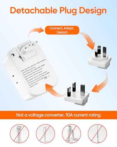 Universal Travel Adapter Kit with 3 AC Outlets 4 USB Ports