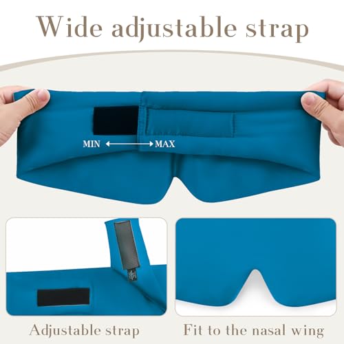 100% Mulberry Silk Sleep Mask Eye Mask for Women Man with Adjustable Band