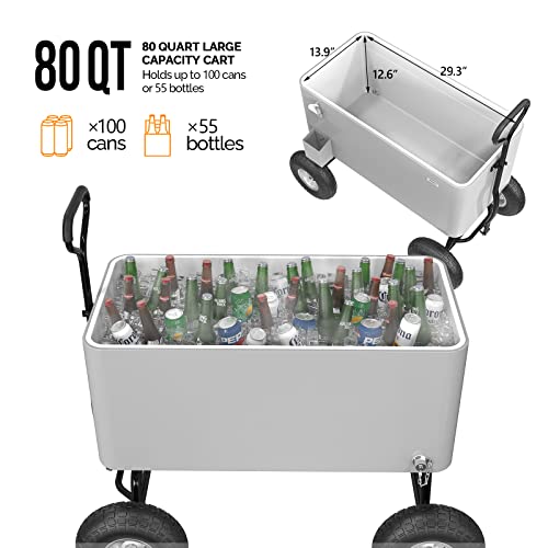 80 Quart Wagon Rolling Cooler Ice Chest