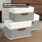 8 Pack Storage Bins Foldable Storage Boxes Fabric Storage Box with Lid & Handle Large Washable Organizer Bulk for Office (8 Count)