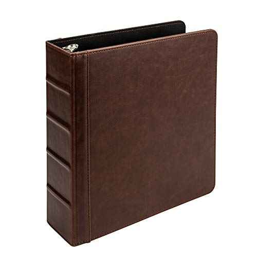 Vintage Faux Leather Mini 3 Ring Binder 2 Inch Round Ring