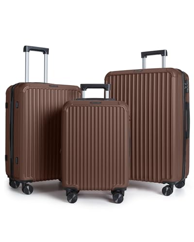 3 Piece Luggage Sets With Spinner Wheels Hardshell TSA Lock