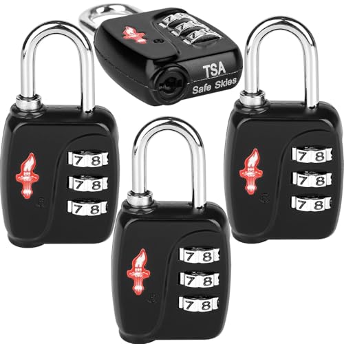 Safe Skies 3 Digit TSA Lock 4 (4 Count)