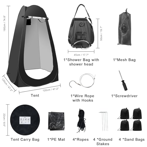 Portable Camping Bathroom Shower Tent Kit
