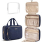 Toiletry Bag Hanging Travel Makeup Organizer with TSA Approved Transparent Cosmetic Bag Makeup Bag for Full Sized Toiletries (2 Count)