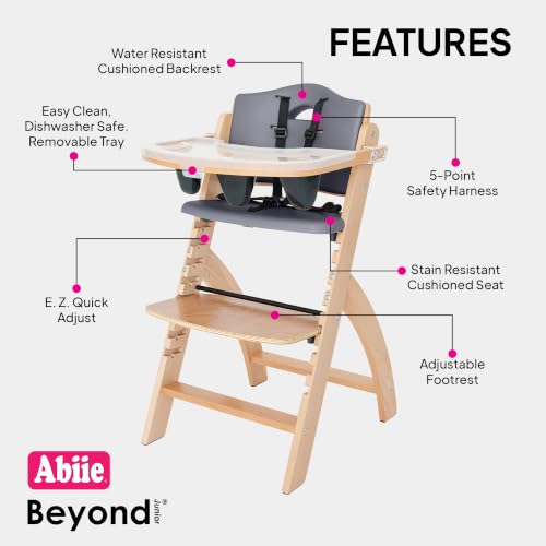 Beyond Junior Convertible Wooden High Chair with Removable Tray