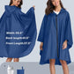 Adult Rain Poncho Waterproof Hooded Zipper Raincoat with Pockets