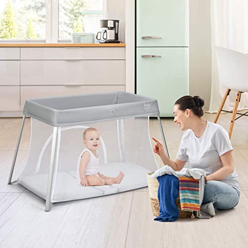 2 in 1 Travel Crib with Side Zipper