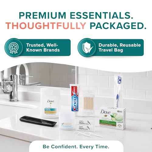 TrekTote Bulk 10 Piece Hygiene Kit Travel Size Toiletries Kit (25 Count)