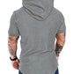 Mens Fashion Hoodies Sport Pullover Solid Color Shirt Workout Lightweight Tops Light Grey