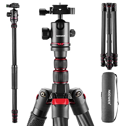 N55CR Upgraded 80.7" Carbon Fiber Camera Tripod Monopod Travel Stand
