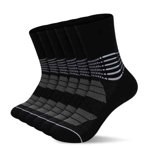 Crew Compression Socks for Women Men with Ankle Arch Support Plantar Fasciitis Relief 3 Pairs