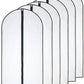 Garment Bags for Hanging Clothes (Set of 6) Black Side Breathable Garment Bag Clothes Cover Clear Full Zipper Bags for Suit Clothes Storage (24'' x 48'', Black)