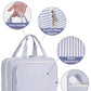 Striped Travel Toiletry Bag for Women Large Hanging Makeup Bag Organizer Toiletries Bag for Full Size Essentials Accessories Cosmetics