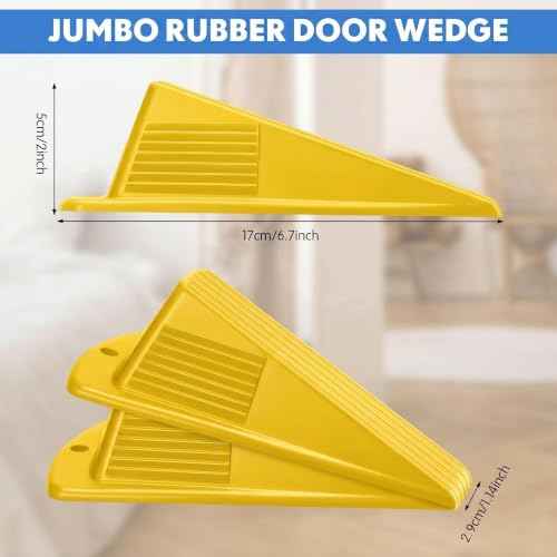 16 Pcs Heavy Duty Rubber Door Stops Wedge Stackable (16 Count)